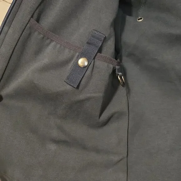 Apple Store Employee Full Zip Bomber Jacket Navy Blue White Logo Mens Medium - Picture 4 of 8